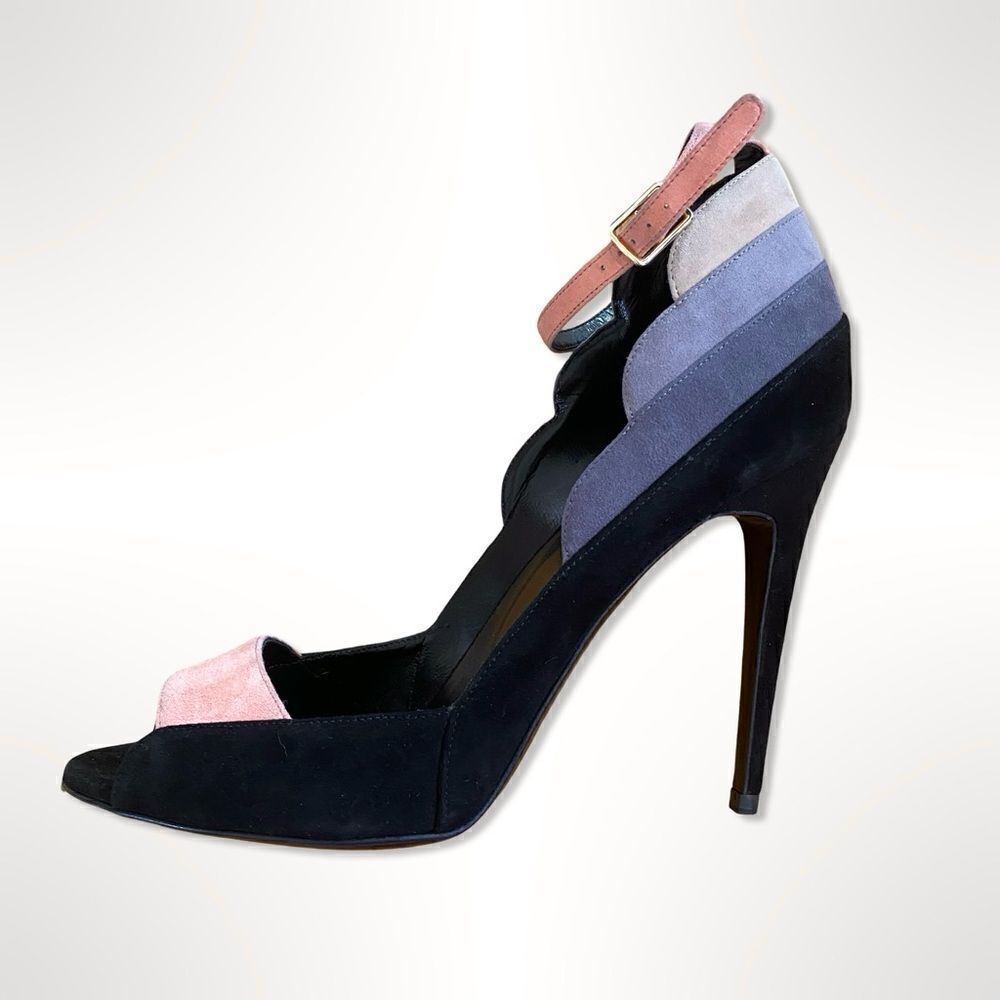 Pierre Hardy Sz 8.5 Roxy Art Deco Suede Stiletto High Heels Shoes NWOB 38.5